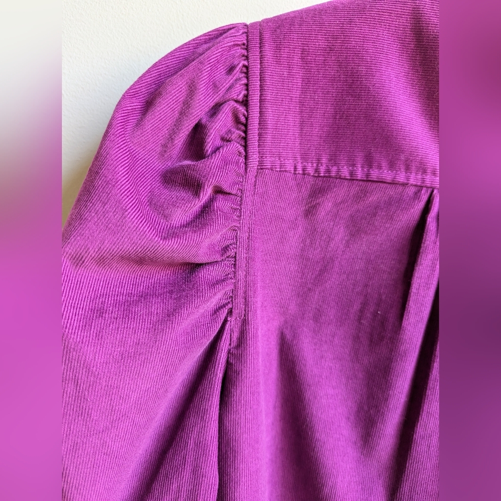 NWOT...GAP Purple Corduroy Puff Sleeve Dress Size XS - Picture 8 of 11